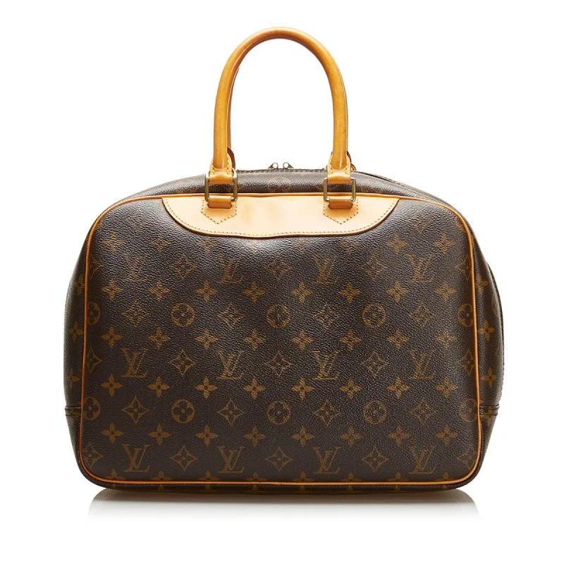 Louis Vuitton bags with a detachable mobile phone holder for convenienceLouis Vuitton Brown Canvas Deauville handbag bag