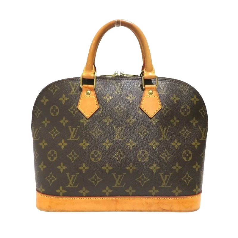 Louis Vuitton bags with a detachable mirror inside for on - the - go touch - upsLouis Vuitton Brown Canvas Alma handbag bag