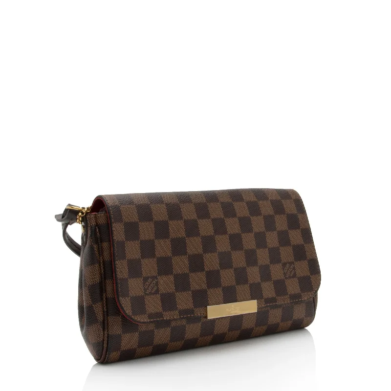 Louis Vuitton handbags with a metal - framed clasp for durabilityLouis Vuitton Damier Ebene Favorite MM Shoulder Bag (tqOR1k)