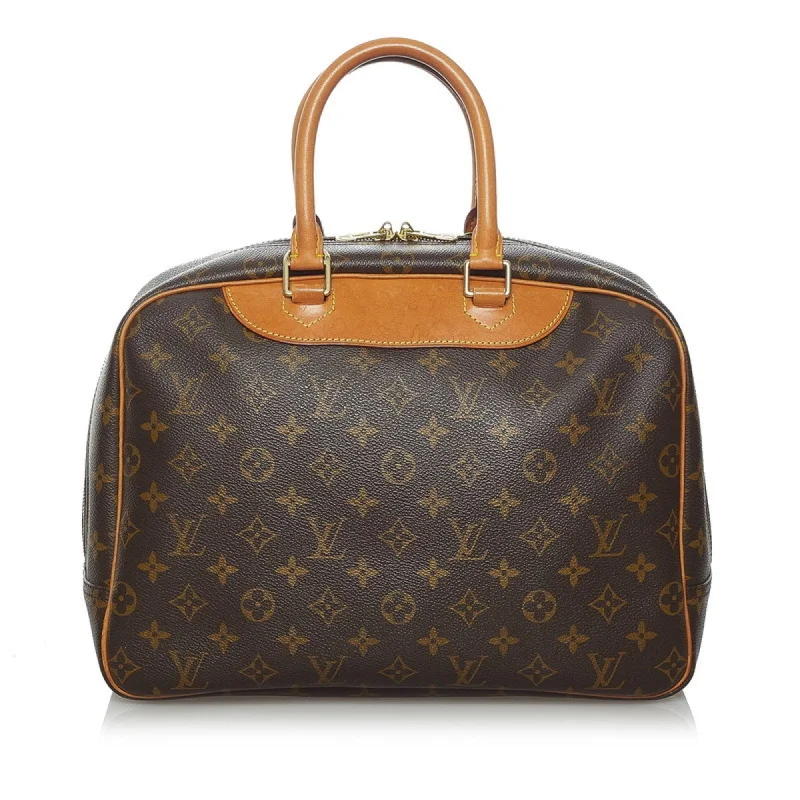 Ladies Louis Vuitton shoulder bags with a magnetic - closure flap for easeLouis Vuitton Brown Canvas Deauville handbag bag