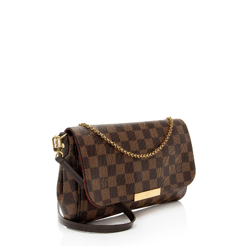 Louis Vuitton tote bags with a spacious interior and multiple pocketsLouis Vuitton Damier Ebene Favorite MM Shoulder Bag (J9tGL6)