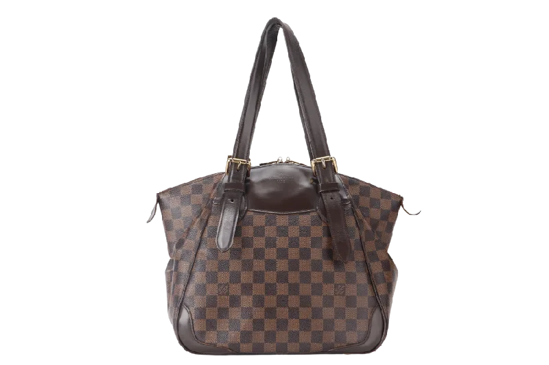 Louis Vuitton crossbody bags with adjustable shoulder straps for comfortLOUIS VUITTON VERONA HANDBAG MM (N41118 ) BROWN DAMIER EBENE CANVAS GOLD HARDWARE NO DUST COVER AND NO BOX