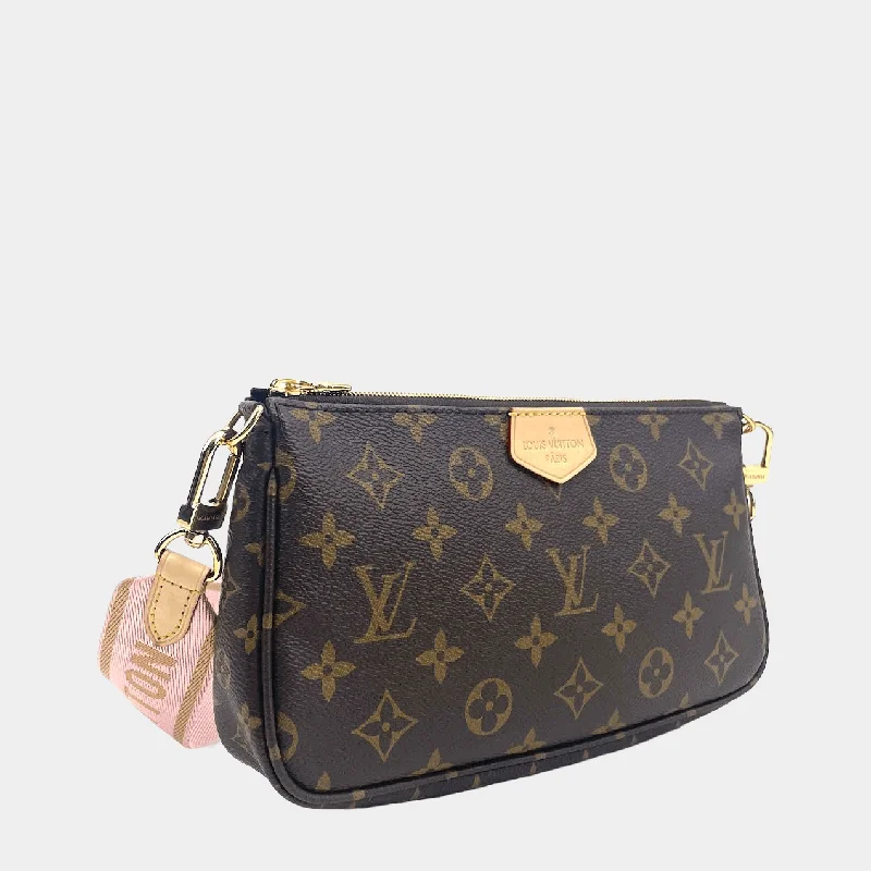 Ladies Louis Vuitton shoulder bags with a single - handle silhouetteLouis Vuitton Pouchette w/Canvas Strap