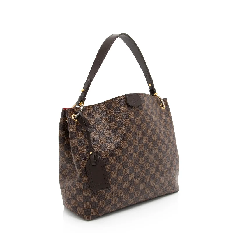 Louis Vuitton bags with a front - flap pocket for quick - access itemsLouis Vuitton Damier Ebene Graceful PM Hobo (6Lw0vx)