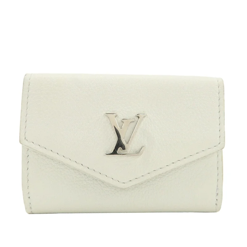 Louis Vuitton backpacks with a hidden back pocket for securityLouis Vuitton Portefeuille Lock Mini Wallet White M68482