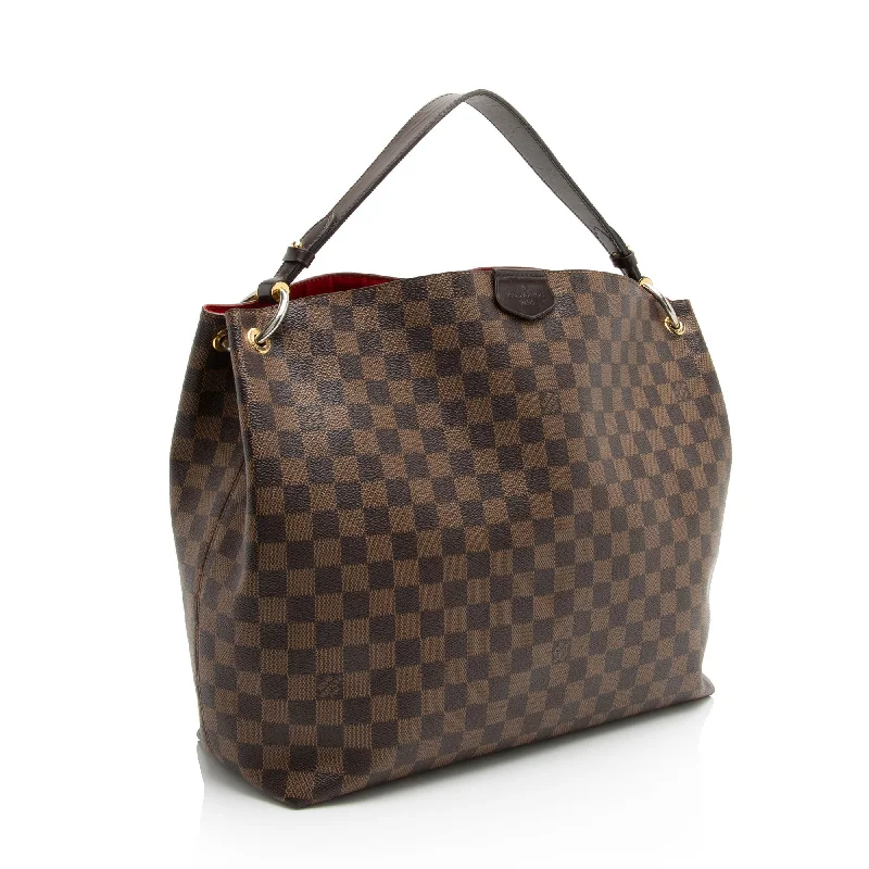 Ladies Louis Vuitton Petite Malle bags with a star - shaped charm for cutenessLouis Vuitton Damier Ebene Graceful MM Hobo (dDNZPo)