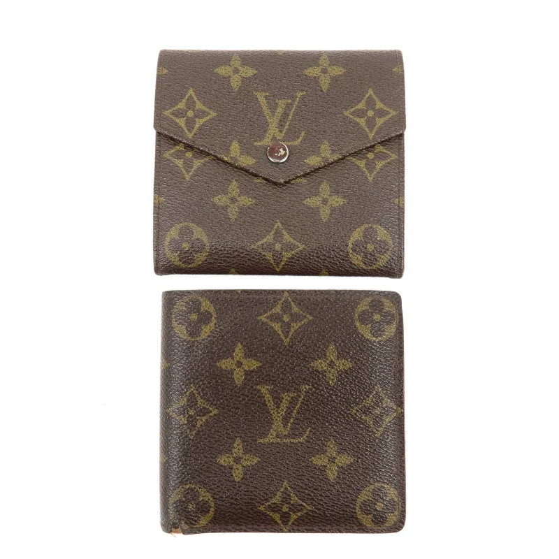 Louis Vuitton Monogram Set of 2 Porte Wallet Brown M61660 M61675