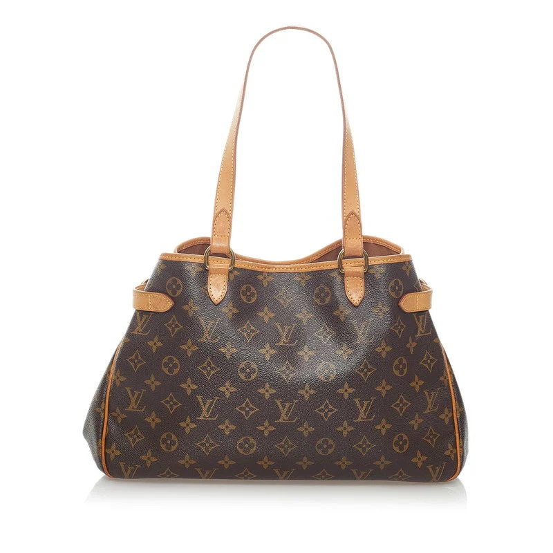 Louis Vuitton backpacks with a padded back panel for comfort during long - wearLouis Vuitton Brown Canvas Batignolles shoulder bag