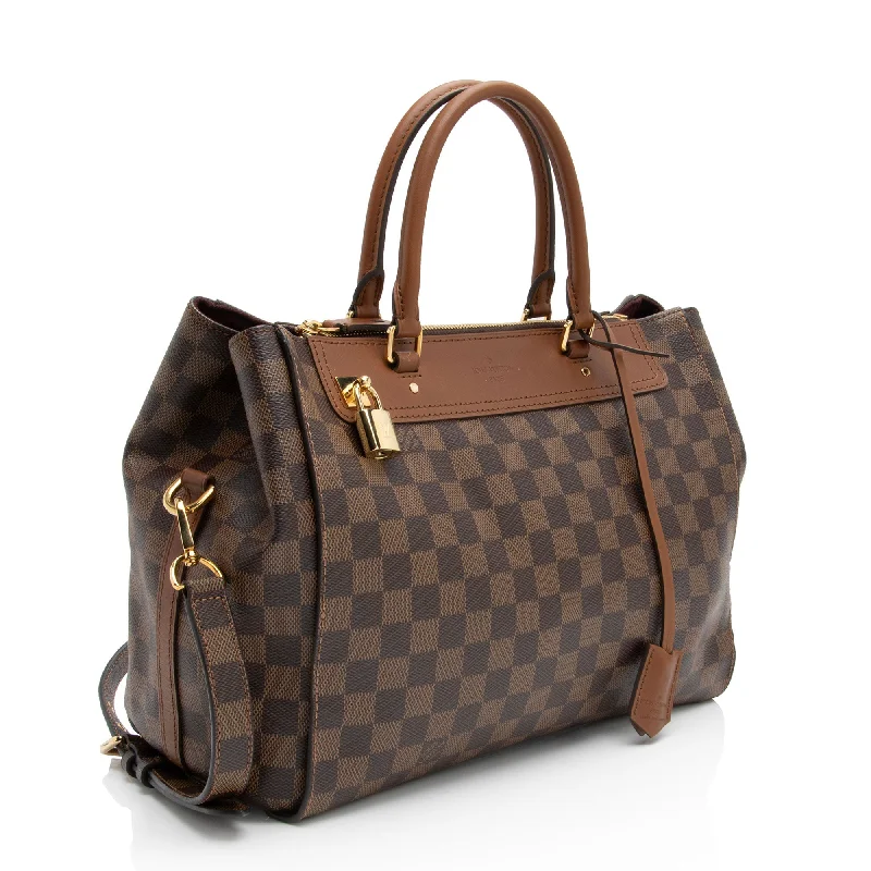 Ladies Louis Vuitton shoulder bags with a wide - width strap for comfortLouis Vuitton Damier Ebene Greenwich Satchel (hT7MVT)