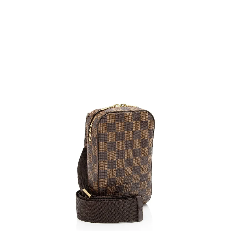 Louis Vuitton tote bags with a printed LV logo on the front for brand visibilityLouis Vuitton Damier Ebene Geronimos Sling Bag (mtNj7Q)