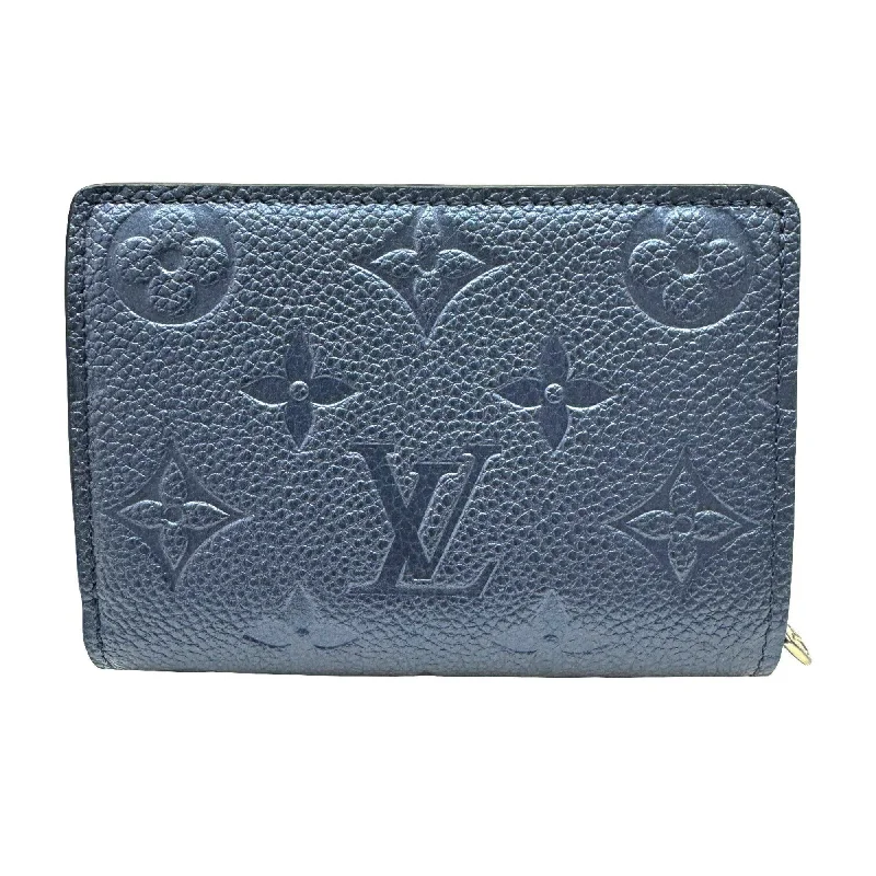 Louis Vuitton backpacks with a multi - pocket organization for functionalityLOUIS VUITTON Portefeuil Coupe Empreinte M80151 RFID IC Chip Bifold Wallet Leather Blue Women's Men's