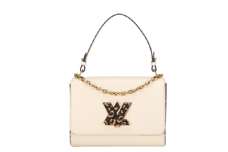 LOUIS VUITTON M53928 TWIST MM SIZE BEIGE JUNGLE PRINT EPI LEATHER GOLD HARDWARE WITH CHAIN