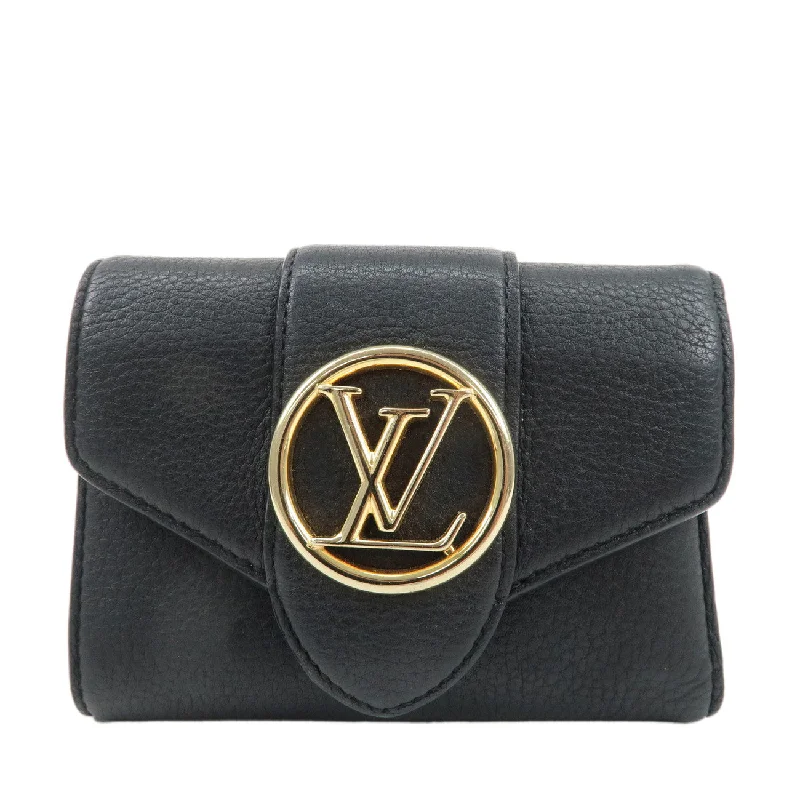 Louis Vuitton crossbody bags in a bold red color for a statementLouis Vuitton Portefeuil Pont Neuf Wallet Black Ivory M80300