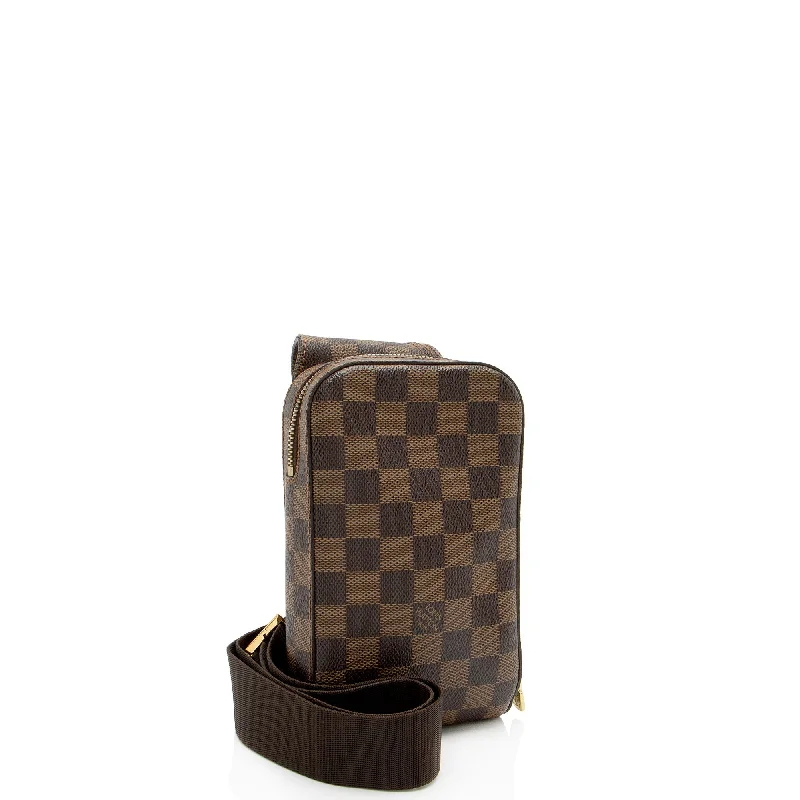 Louis Vuitton handbags with a metal - framed clasp for durabilityLouis Vuitton Damier Ebene Geronimos Sling Bag (52COqo)