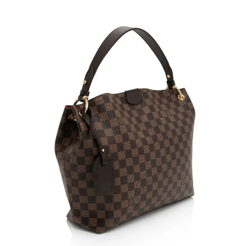 Louis Vuitton backpacks with a hidden back pocket for securityLouis Vuitton Damier Ebene Graceful PM Hobo (fplkcg)