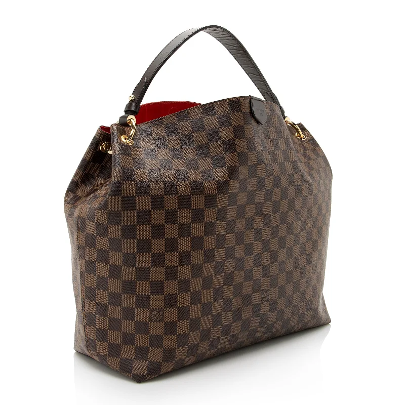 Ladies Louis Vuitton shoulder bags with a wide - width strap for comfortLouis Vuitton Damier Ebene Graceful MM Hobo (22662)