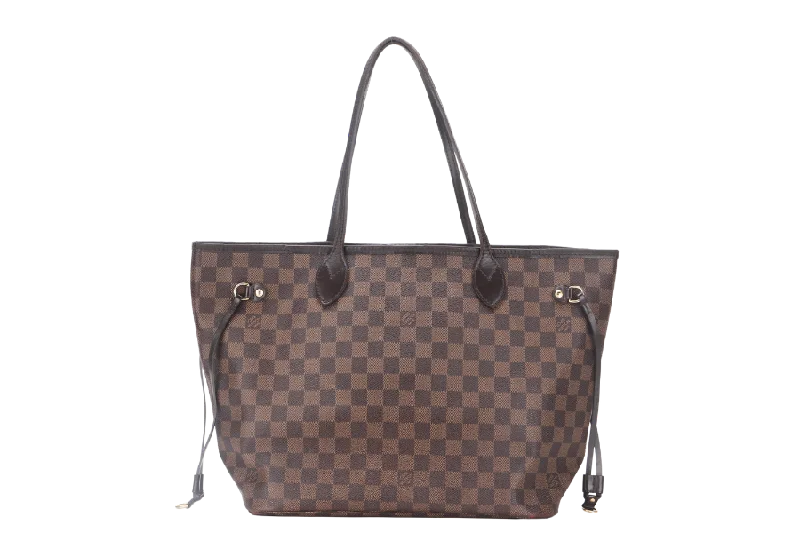 Louis Vuitton bags with a front - flap pocket for quick - access itemsLOUIS VUITTON NEVERFULL MM (N40600) BROWN DAMIER EBENE GOLD HARDWARE