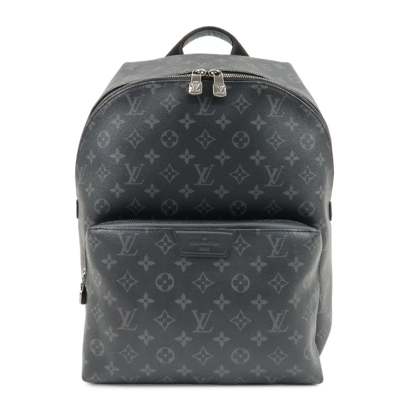 Louis Vuitton bags with a chain - link trim and a leather body for a modern edgeLouis Vuitton Monogram Eclipse Apollo Back Pack Black M43186