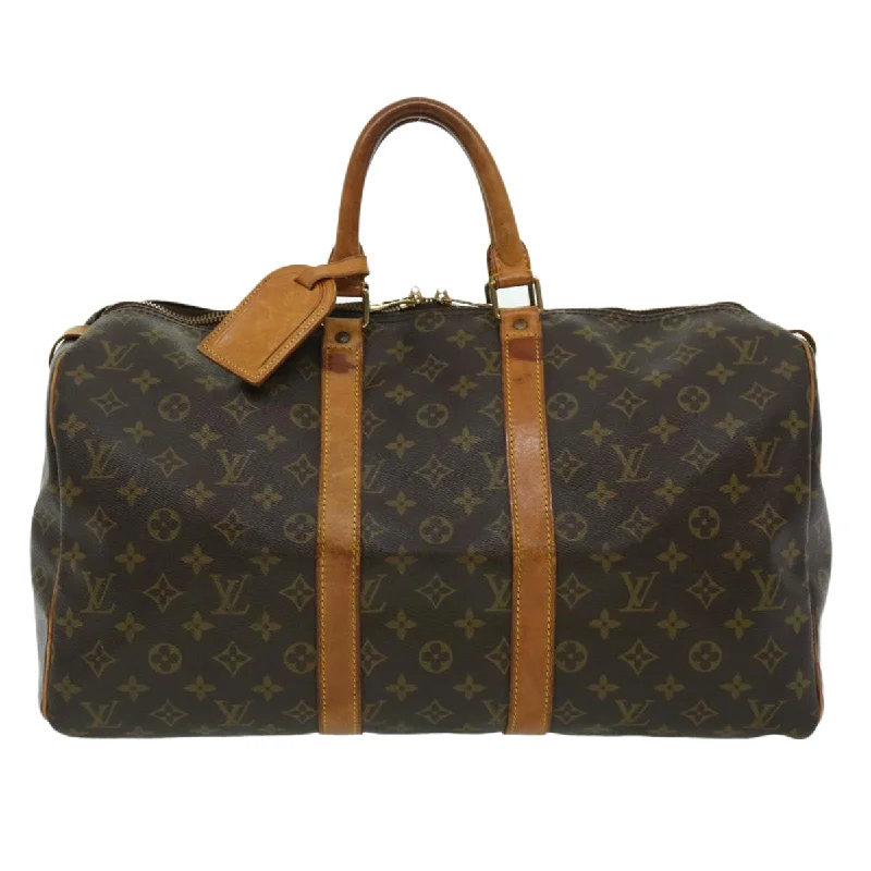 Ladies Louis Vuitton shoulder bags with a magnetic - closure flap for easeLouis Vuitton Brown Canvas Keepall 45 travel bag