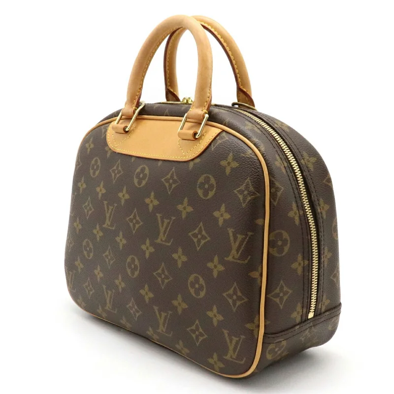 Louis Vuitton bags with a detachable mirror inside for on - the - go touch - upsLouis Vuitton Brown Canvas Deauville handbag bag