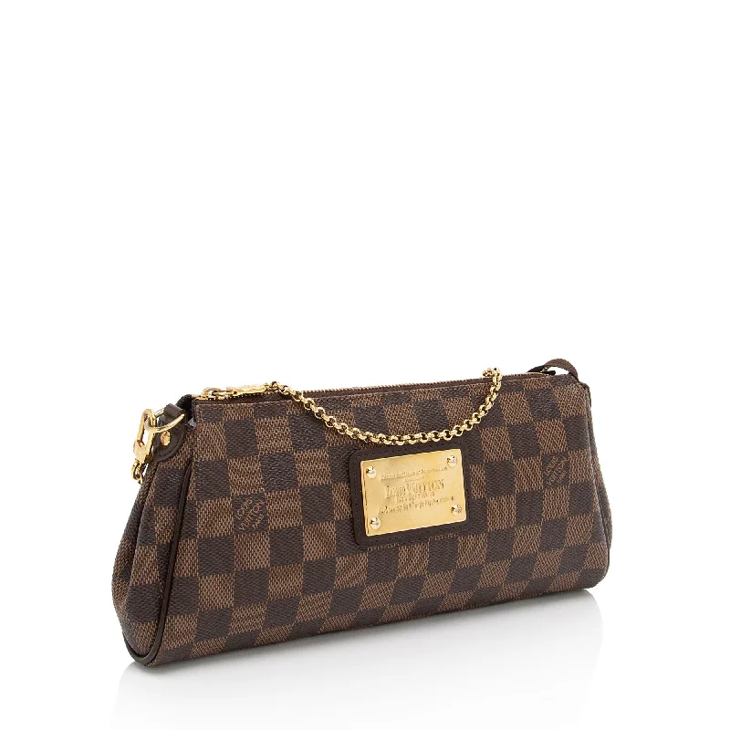 Louis Vuitton Alma bags with a monogram - embossed leather surfaceLouis Vuitton Damier Ebene Eva Clutch (N7lj6C)