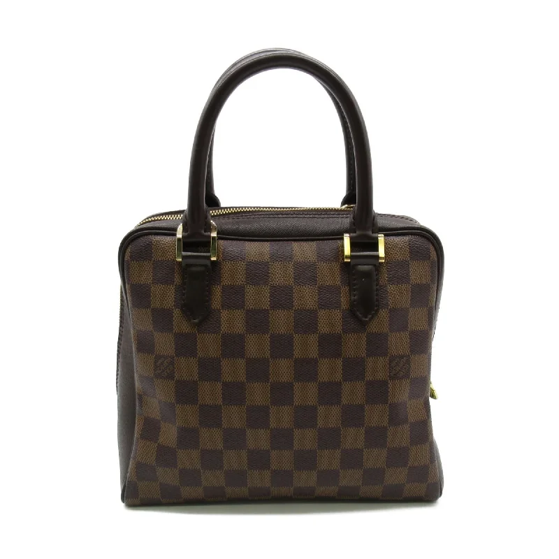 Ladies Louis Vuitton Petite Malle bags in a pastel color for a soft lookLOUIS VUITTON Brera handbag Brown Ebene Damier PVC coated canvas N51150