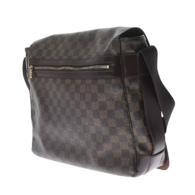 Louis Vuitton handbags with a patent - leather finish for a shiny lookLouis Vuitton Brown Canvas Bastille shoulder bag