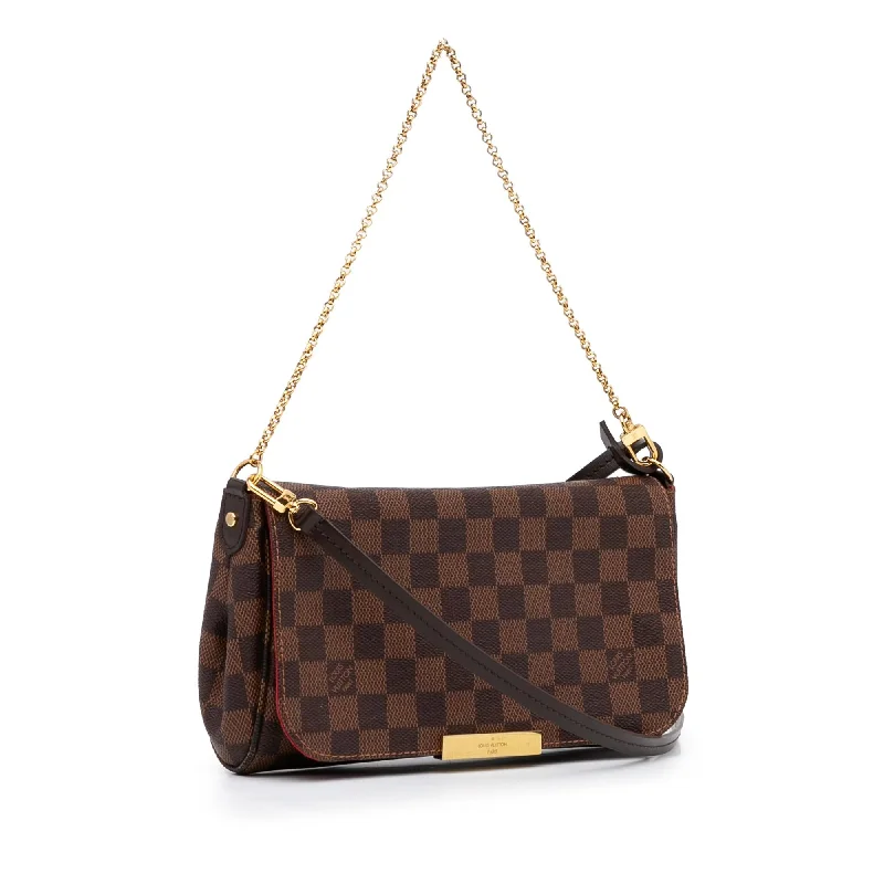 Louis Vuitton bags with a zippered interior pocket for better organizationLouis Vuitton Damier Ebene Favorite MM (koa6ve)