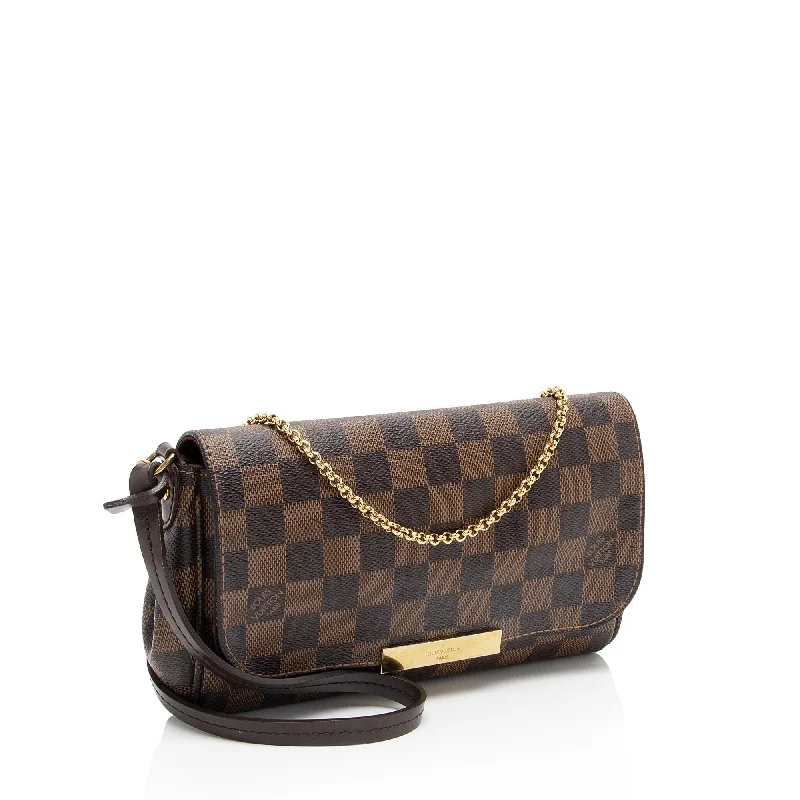 Ladies Louis Vuitton shoulder bags with a single - handle silhouetteLouis Vuitton Damier Ebene Favorite PM Shoulder Bag (jGHVW8)