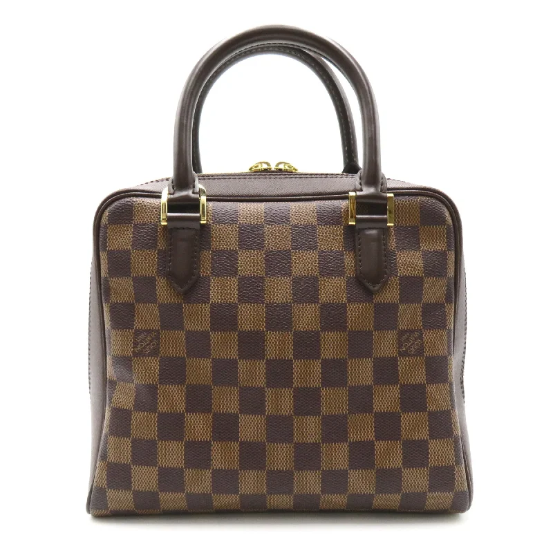 Louis Vuitton handbags with a patent - leather finish for a shiny lookLOUIS VUITTON Brera Brown Ebene Damier PVC coated canvas N51150