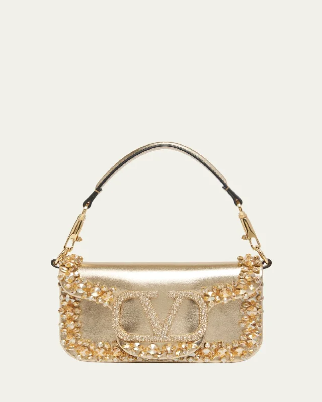 Locò Small Jeweled Leather Shoulder Bag