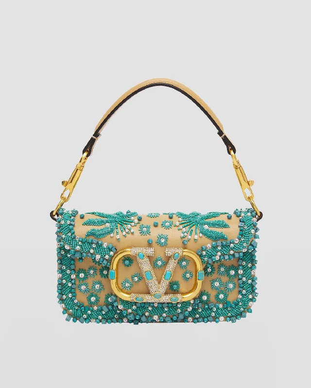 Loco Small Jewel Beaded Chain Shoulder Bag