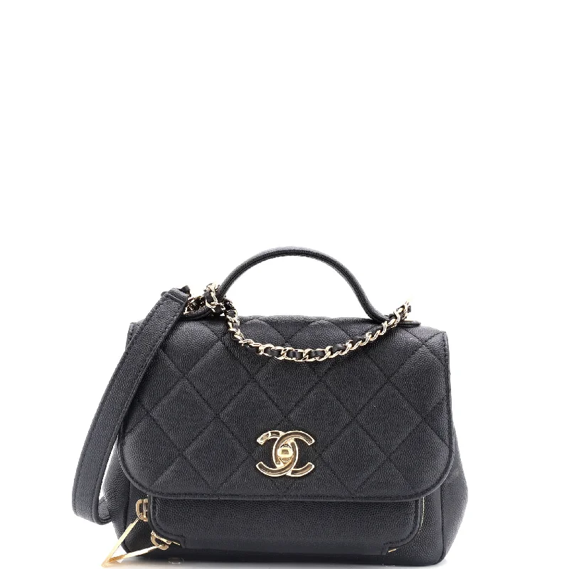 Business Affinity Flap Bag Quilted Caviar Small