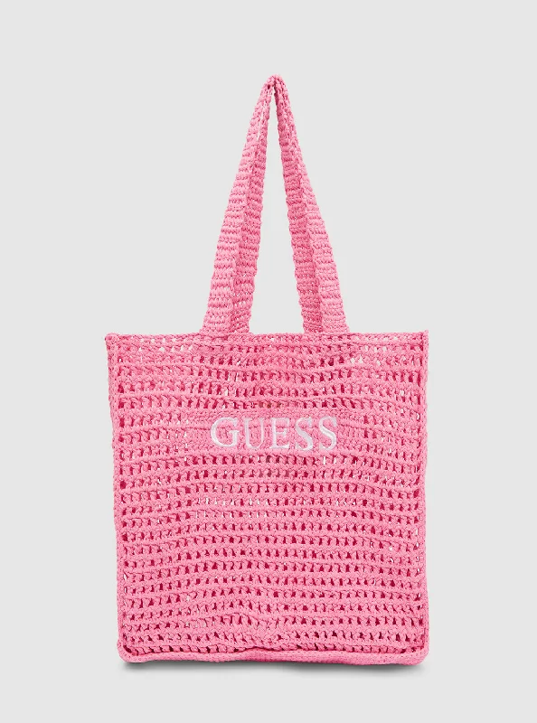 Pink Beach Knit Bag