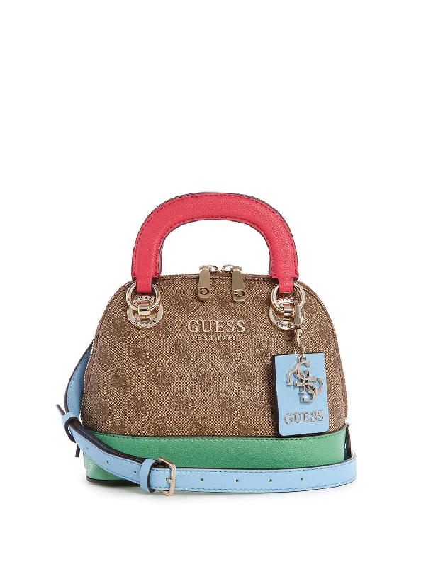 Guess bags for fashion-forward womenBrown Multi Cathleen Small Dome Satchel