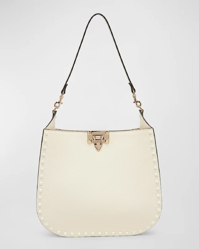 Small Rockstud Leather Hobo Bag