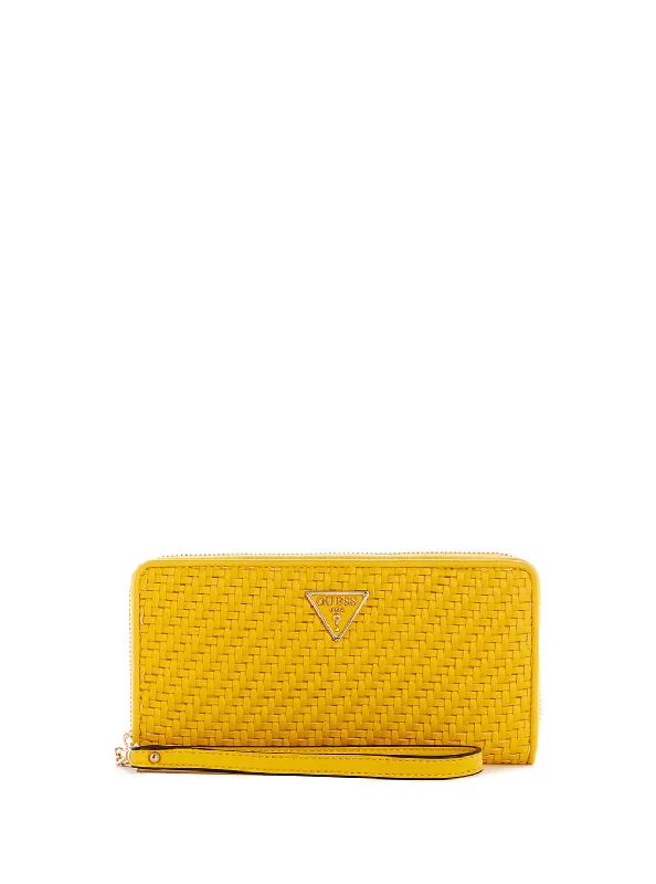 GuessLemon Yellow Woven Hassie Large Wallet