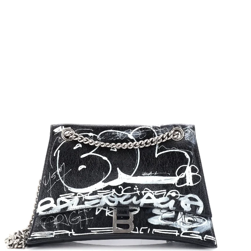 Graffiti Crush Chain Flap Bag Leather Medium