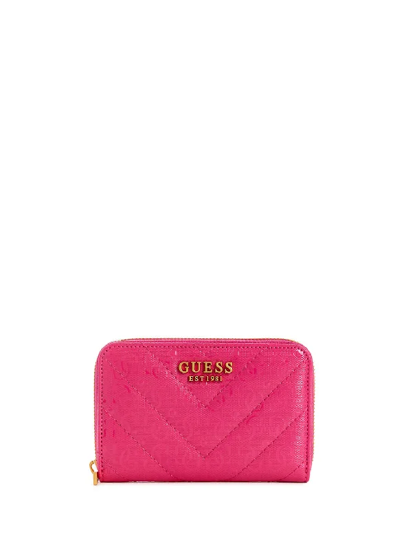 Fuchsia Pink Jania Logo Medium Wallet