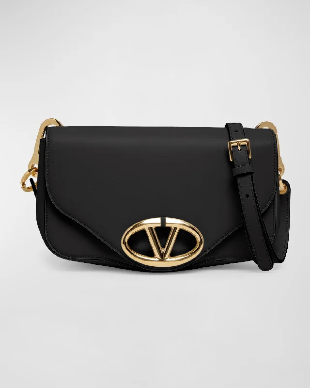 VLOGO Small Flap Leather Shoulder Bag