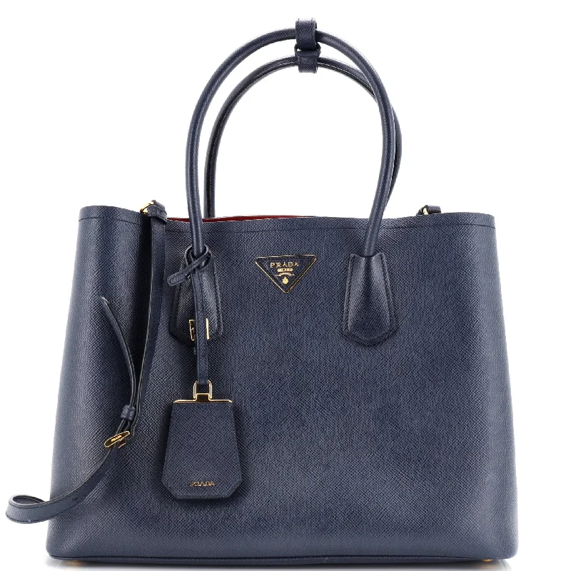 Cuir Double Tote Saffiano Leather Large