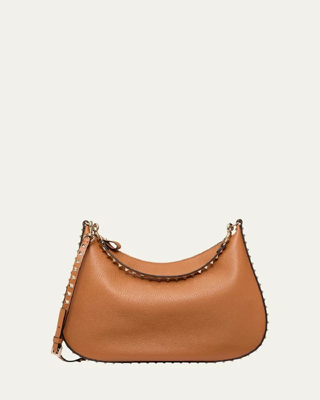 Rockstud Calfskin Hobo Bag