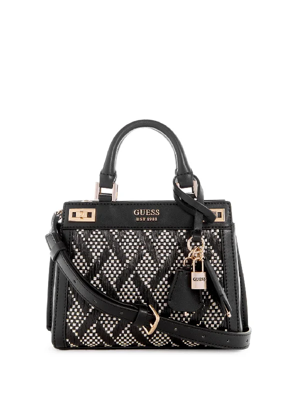 Guess bags with bold printed logosBlack Katey Mini Satchel Bag