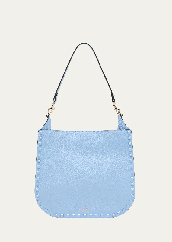 Small Rockstud Leather Hobo Bag