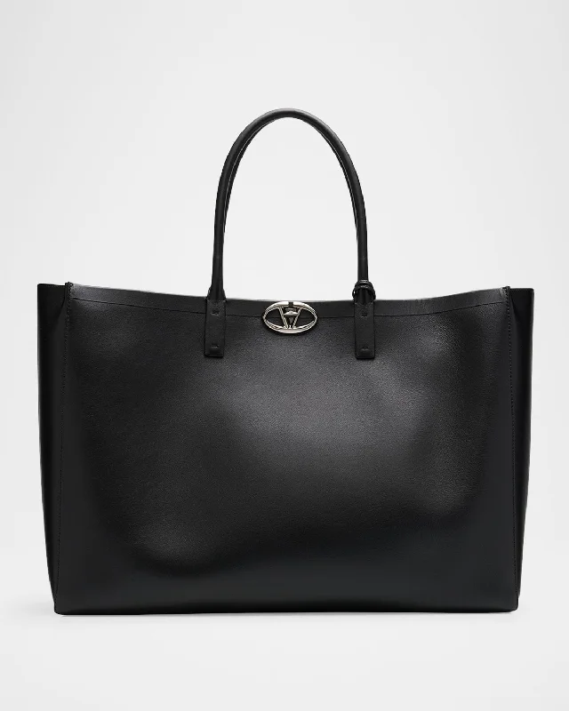 Men's East/West Leather Tote Bag