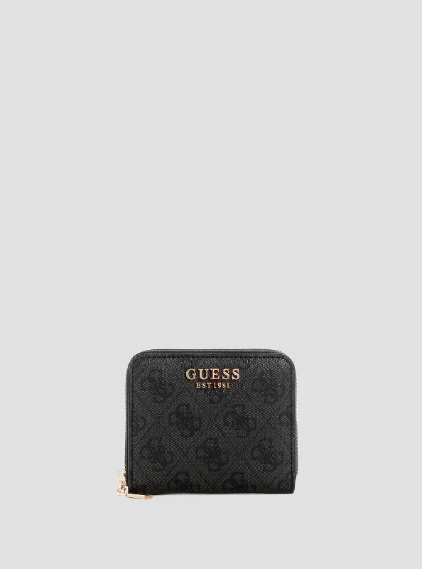 Black Logo Laurel Small Wallet