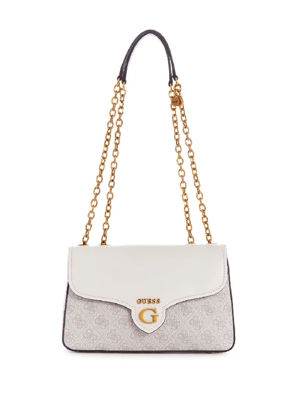 Guess bags for a sophisticated, trendy lookWhite Rossana Convertible Crossbody Bag