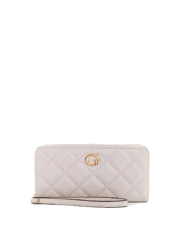 Cream Quilted Gillian Large Wallet