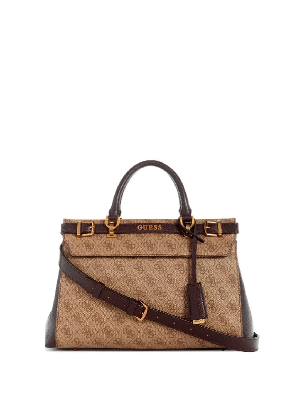 Brown Latte Logo Sestri Luxury Satchel Bag