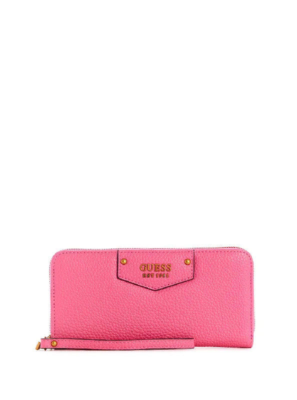 Guess bags with gold-tone hardwareEco Pink Brenton Large Wallet